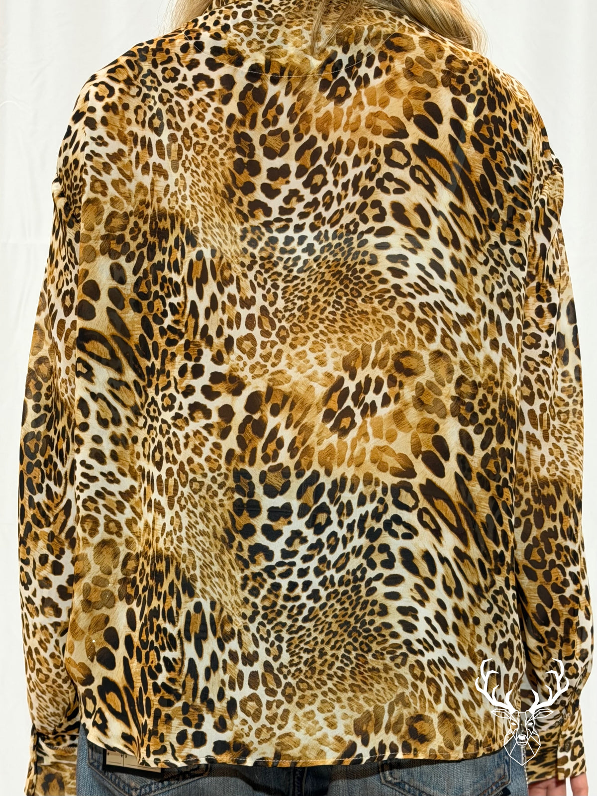 Camicia Leopard In Chiffon Di Seta Rossano Perini