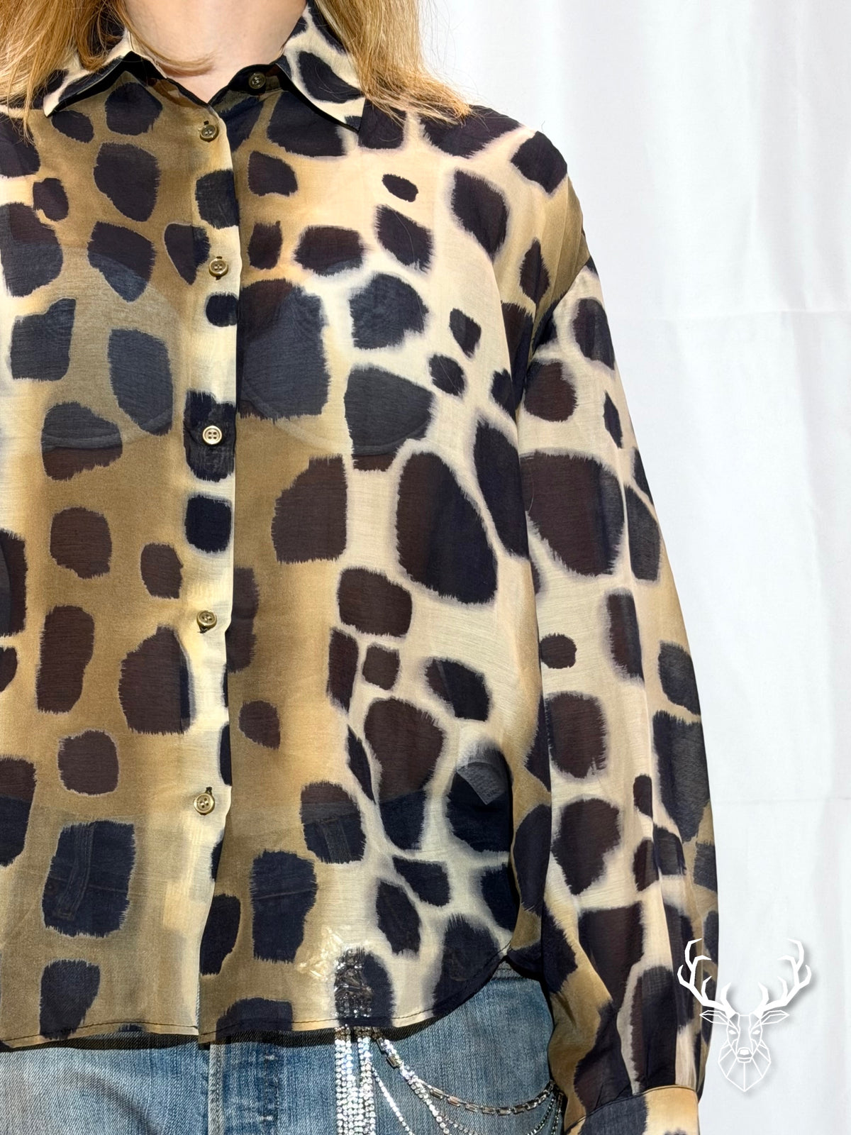 Camicia Giraffa In Chiffon Di Seta Rossano Perini