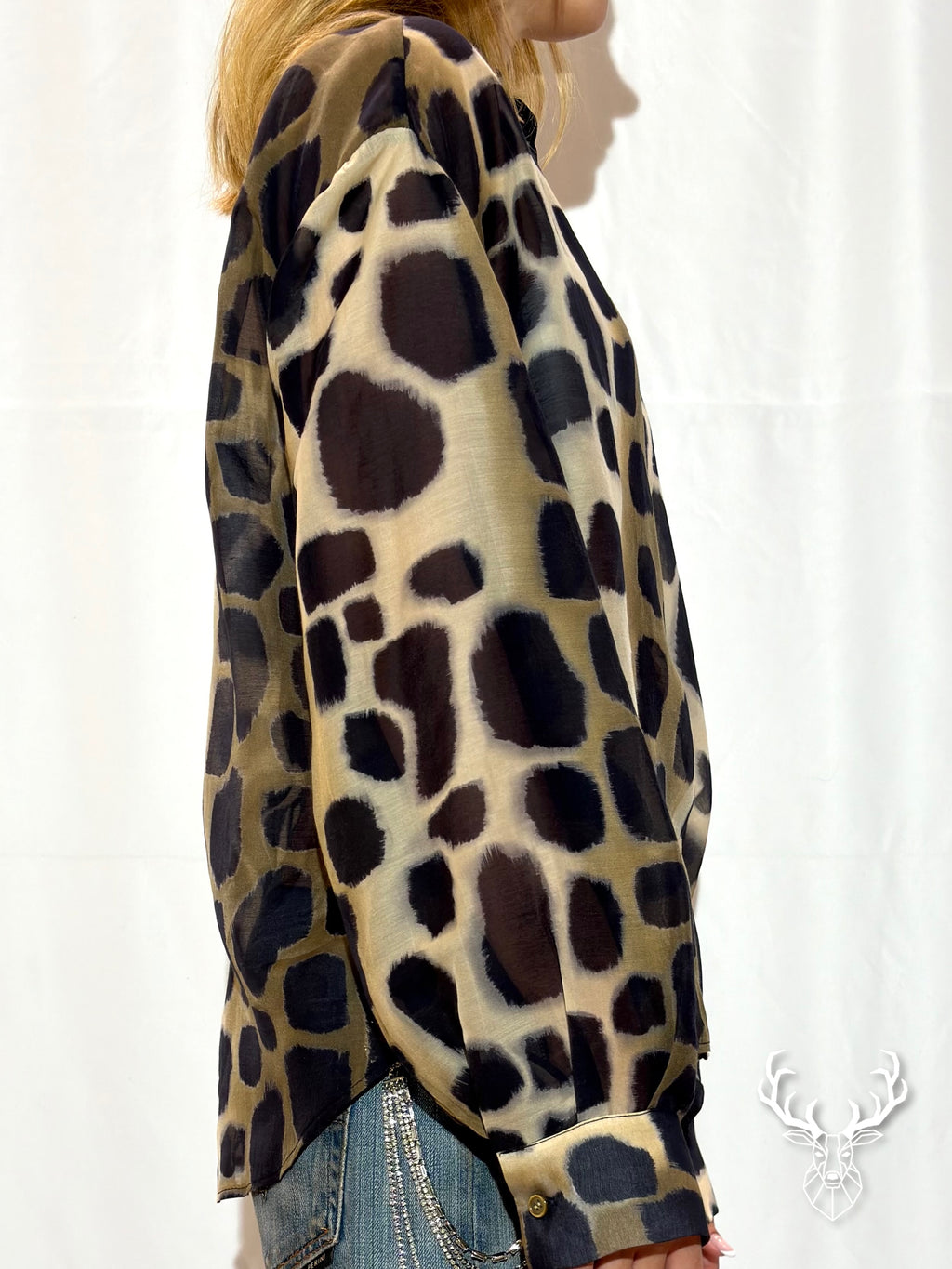 Camicia Giraffa In Chiffon Di Seta Rossano Perini