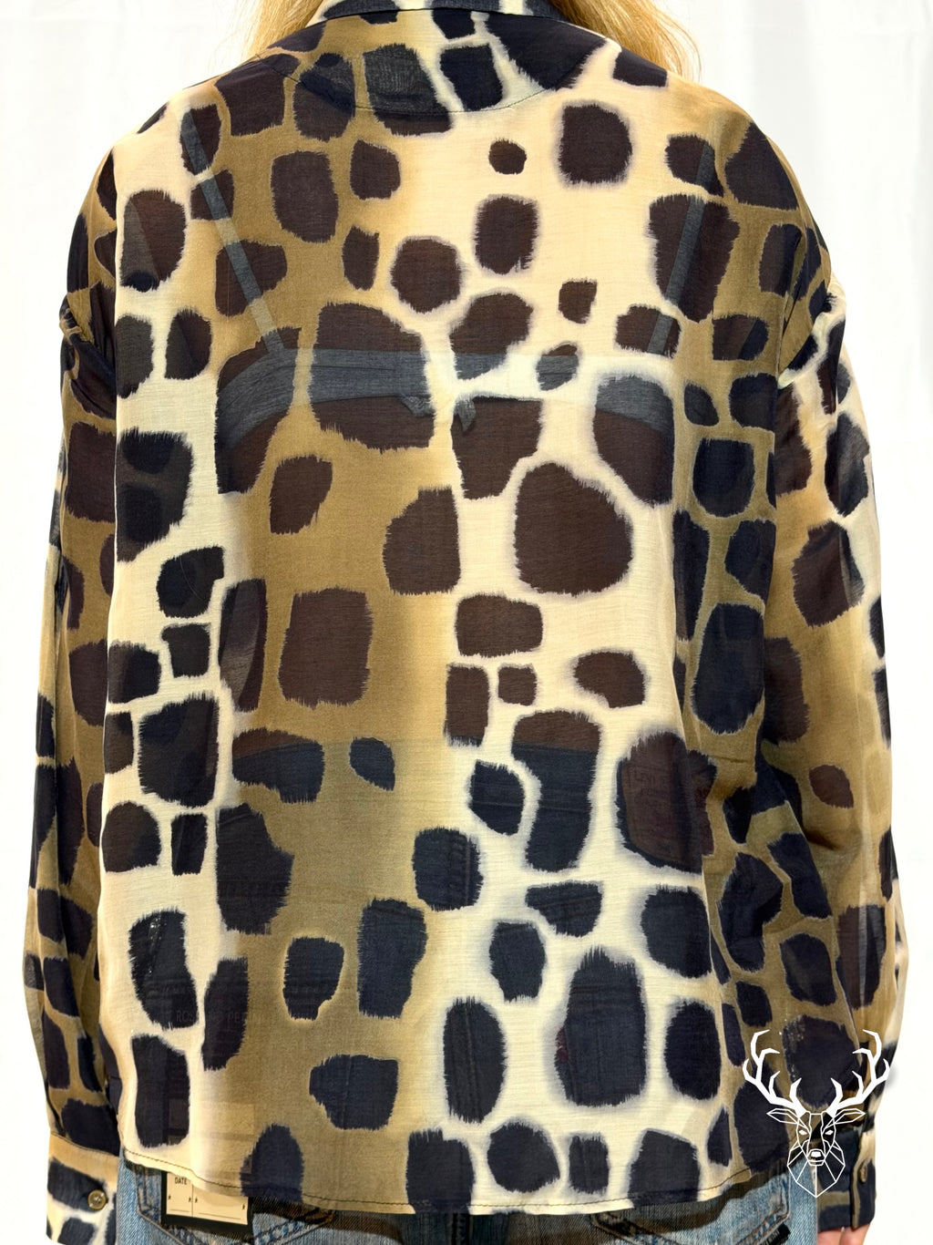 Camicia Giraffa In Chiffon Di Seta Rossano Perini