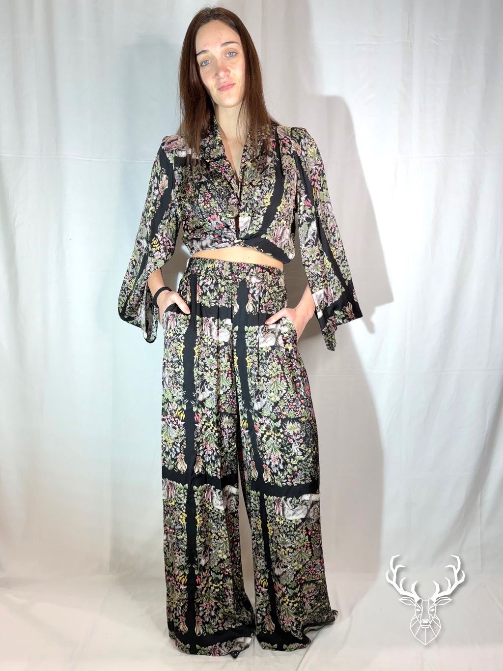 Pantalone Dritto Botanic Garden Black 5Progress