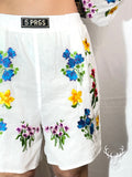 Pantaloncino Fiori Ricamati Bianco 5Progress