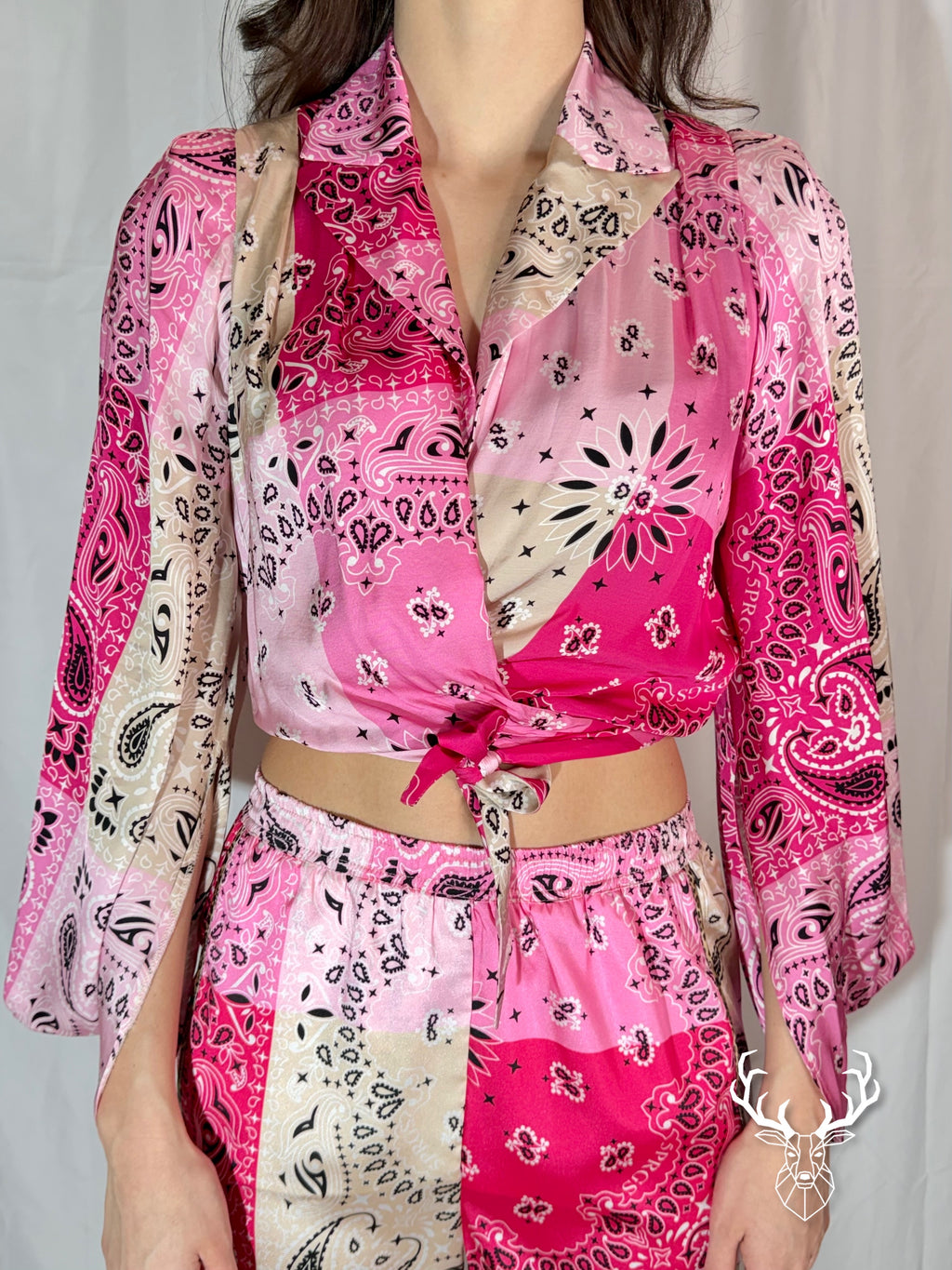 Camicia Incrociata Nodo Bandana Light Rose 5Progress
