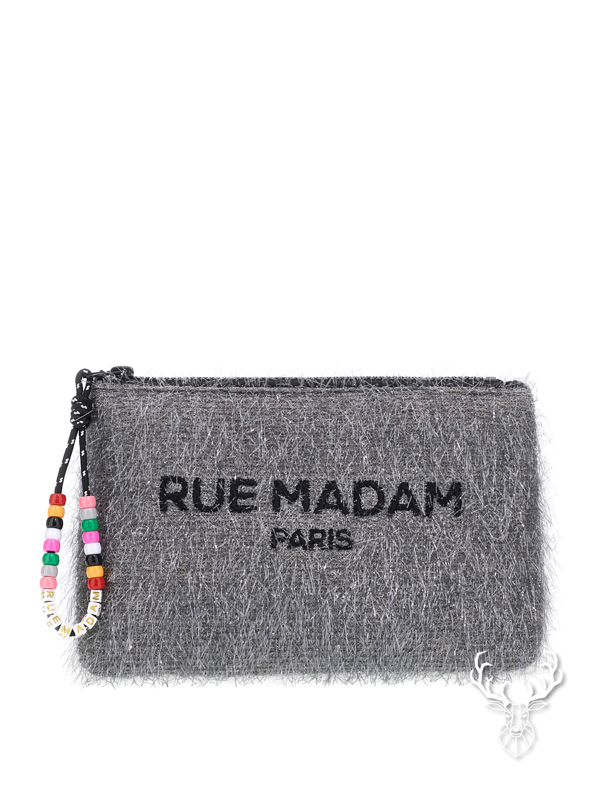 RM Winter Clutch Fluffy Silver Rue Madam Paris